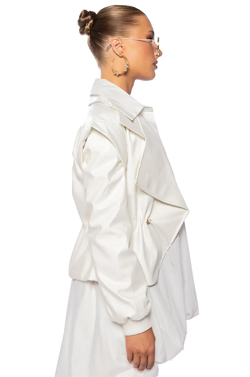 KINTSUGI WHITE PLEATHER MOTO JACKET sold by AKIRA product image thumbnail 5