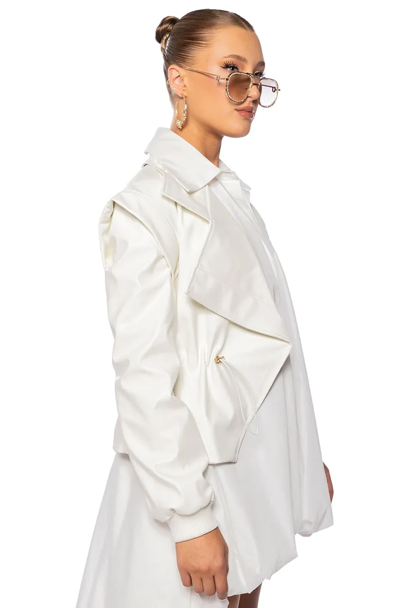 KINTSUGI WHITE PLEATHER MOTO JACKET sold by AKIRA product image thumbnail 2