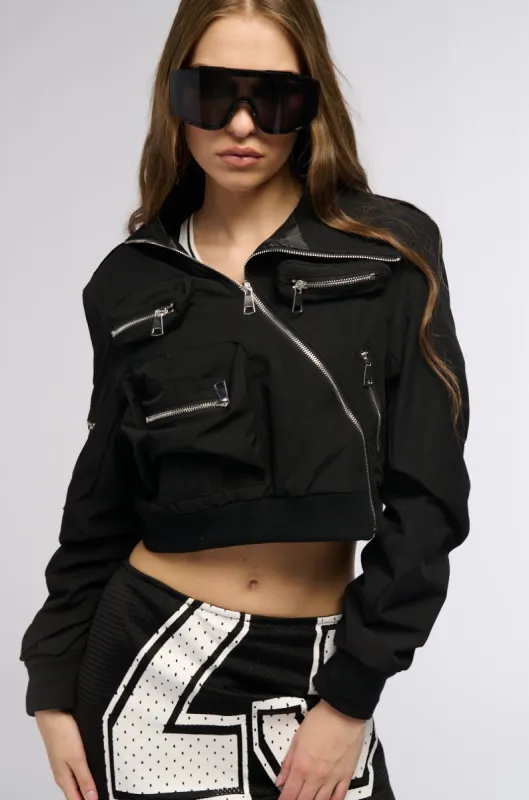 TALK TO ME NICE BOMBER JACKET sold by AKIRA