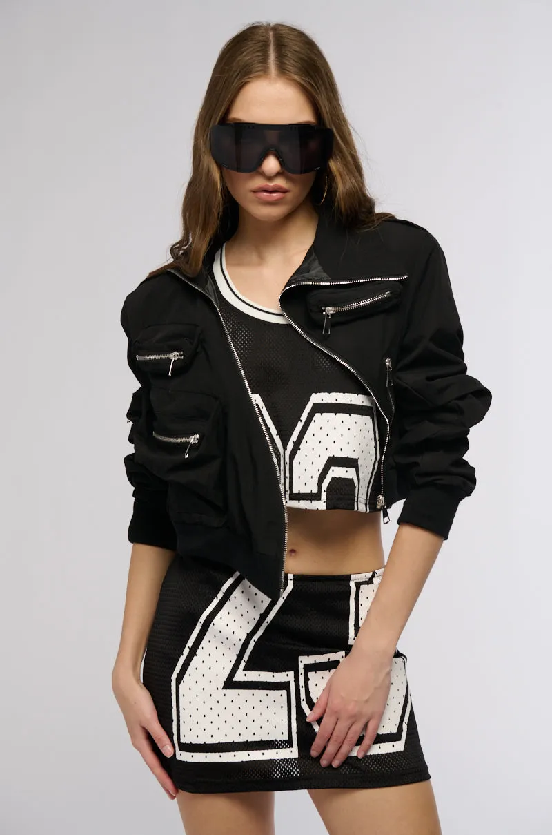 TALK TO ME NICE BOMBER JACKET sold by AKIRA product image thumbnail 2