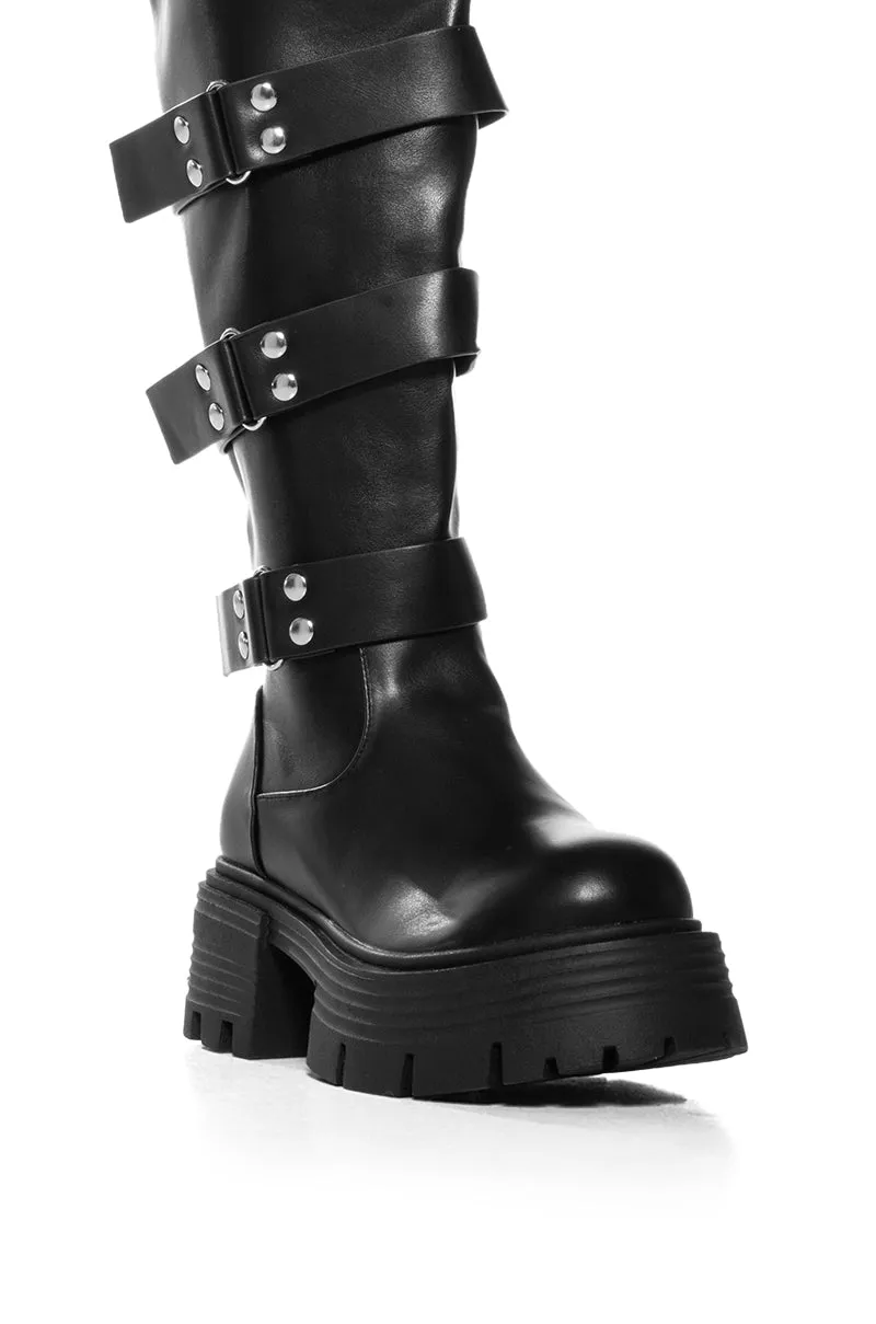 AZALEA WANG GLAD BLACK INDUSTIRAL CHUNKY BOOT sold by AKIRA product image thumbnail 5