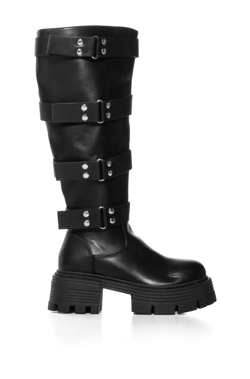 AZALEA WANG GLAD BLACK INDUSTIRAL CHUNKY BOOT sold by AKIRA product image thumbnail 2