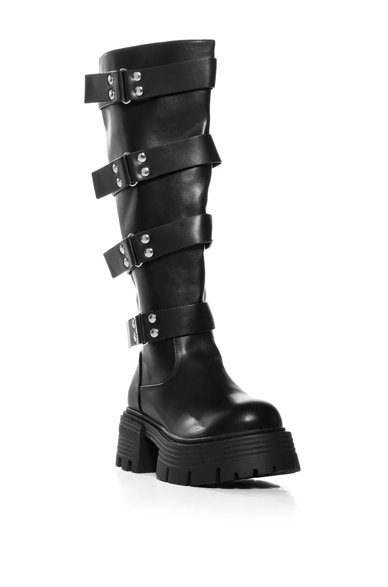 AZALEA WANG GLAD BLACK INDUSTIRAL CHUNKY BOOT sold by AKIRA product image thumbnail 3