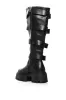 AZALEA WANG GLAD BLACK INDUSTIRAL CHUNKY BOOT sold by AKIRA