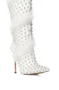 AZALEA WANG GARDENIA FEATHER EMBELLISHED BOOT IN WHITE sold by AKIRA