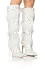 AZALEA WANG GARDENIA FEATHER EMBELLISHED BOOT IN WHITE sold by AKIRA