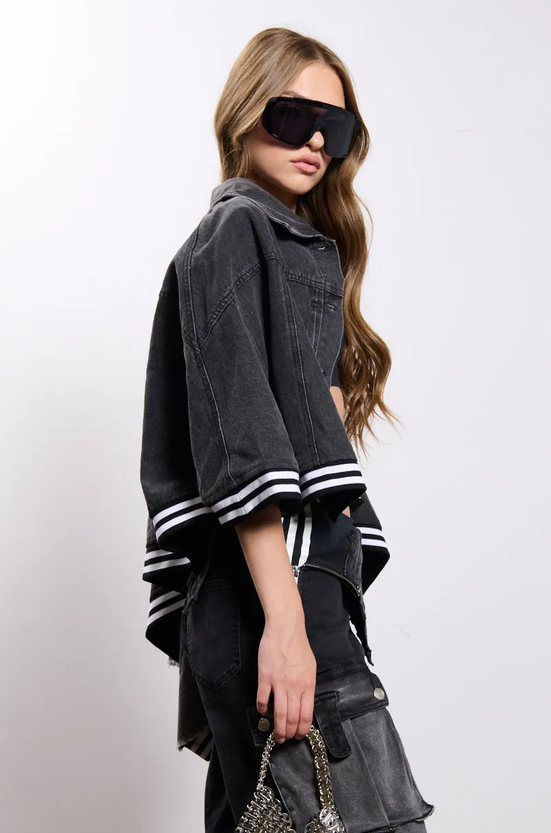 NATALYA DENIM CAPE sold by AKIRA product image thumbnail 4