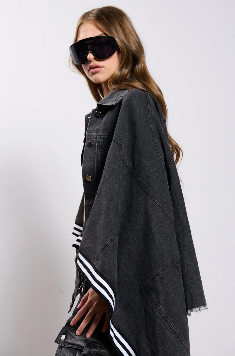 NATALYA DENIM CAPE sold by AKIRA product image thumbnail 3