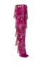 AZALEA WANG ADRIEL FUCHSIA SEQUIN FRINGE DRIP BOOT sold by AKIRA