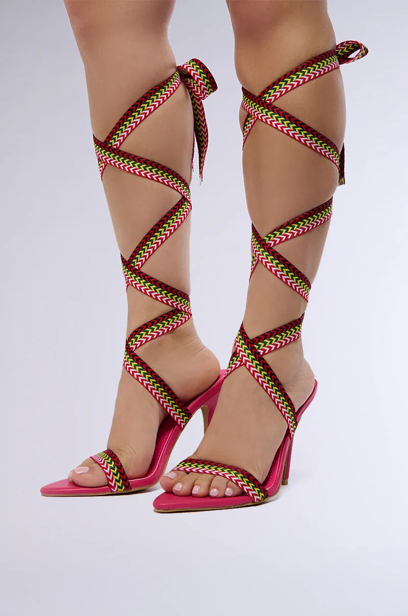 CELINA PINK SANDAL WITH MULTI COLOR LACES sold by AKIRA product image thumbnail 2