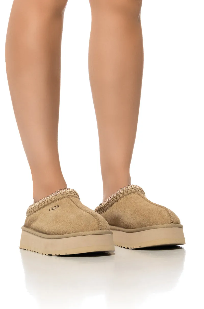 UGG TAZZ FLAT SLIPPER IN MUSTARD sold by AKIRA