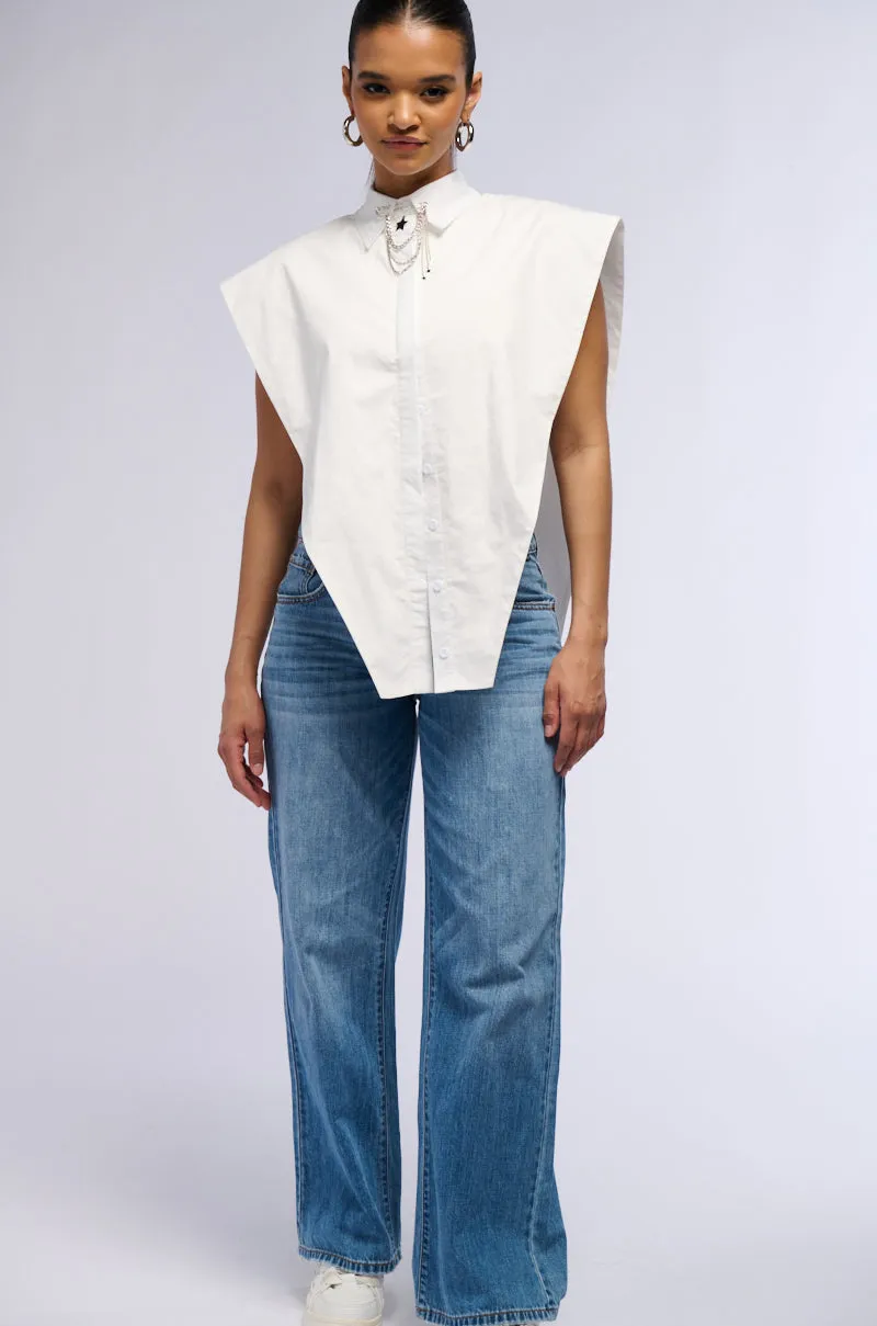 ALWAYS GIVING BUTTON DOWN POPLIN BLOUSE sold by AKIRA product image thumbnail 5