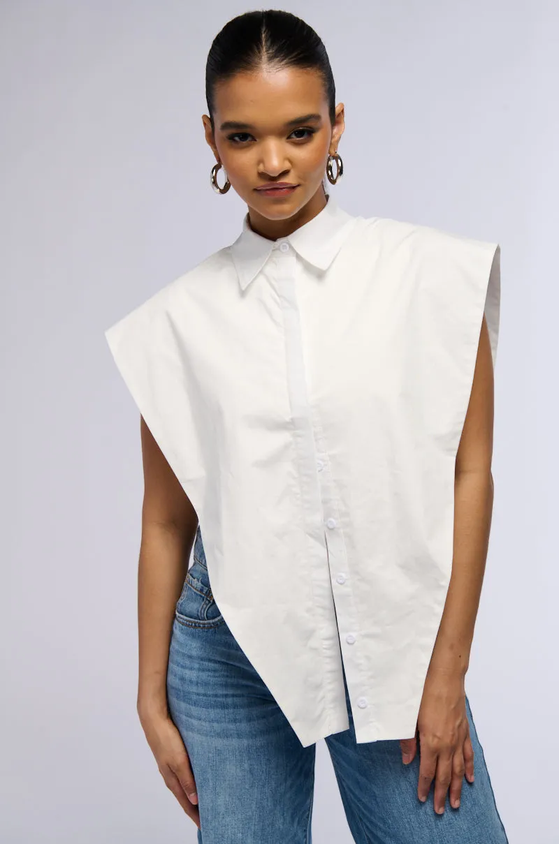 ALWAYS GIVING BUTTON DOWN POPLIN BLOUSE sold by AKIRA product image thumbnail 2