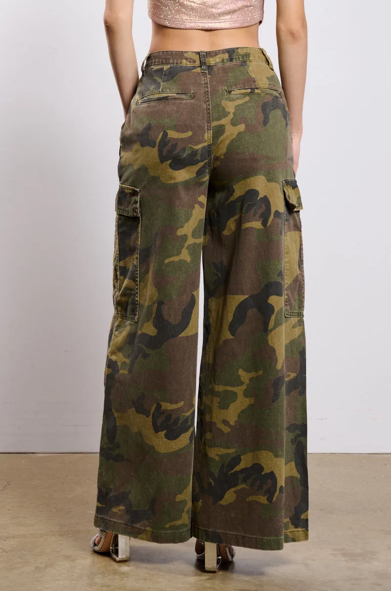 RIDE WITH ME CAMO WIDE LEG PANT sold by AKIRA product image thumbnail 3