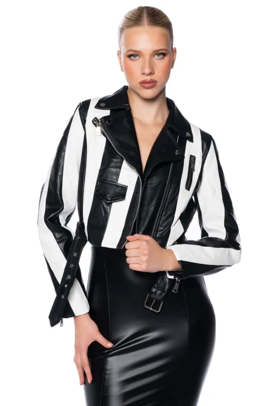 BEETLEJUICE CHIC MOTO JACKET sold by AKIRA