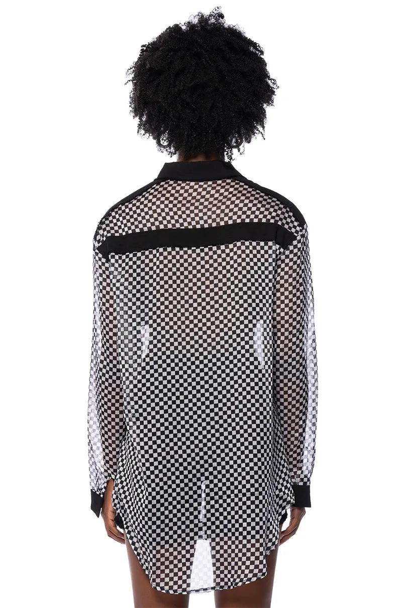CHECK YOURSELF CHECKERED LONGSLEEVE SHIRT sold by AKIRA product image thumbnail 5