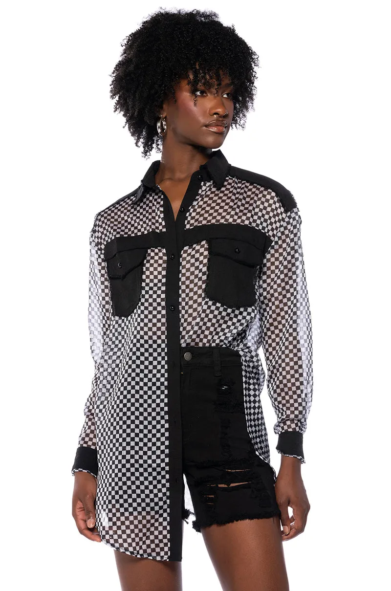 CHECK YOURSELF CHECKERED LONGSLEEVE SHIRT sold by AKIRA product image thumbnail 2