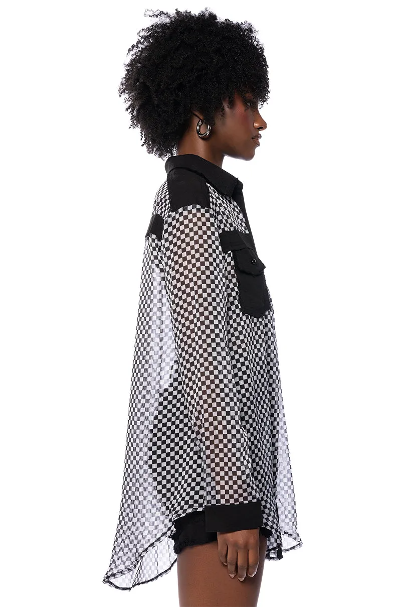 CHECK YOURSELF CHECKERED LONGSLEEVE SHIRT sold by AKIRA product image thumbnail 4