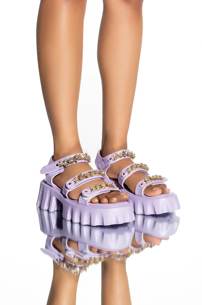 AZALEA WANG CANT HOLD BACK FLATFORM SANDAL IN PURPLE sold by AKIRA product image thumbnail 2