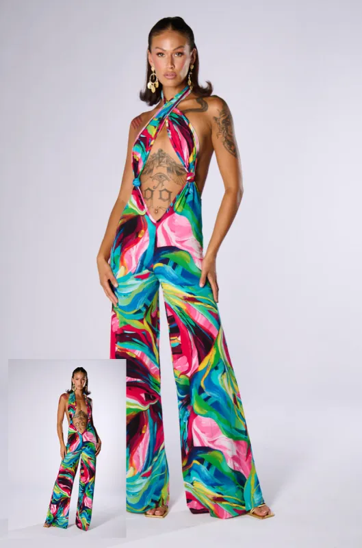 DEVORA ABSTRACT MESH JUMPSUIT sold by AKIRA