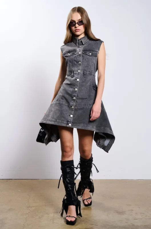 MICHELLE DENIM MINI DRESS sold by AKIRA