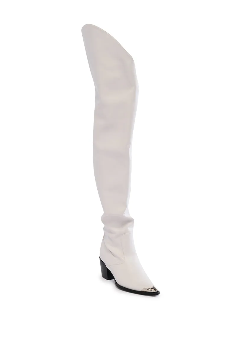 AZALEA WANG RIA OVER THE THIGH WESTERN BOOT IN WHITE sold by AKIRA product image thumbnail 2