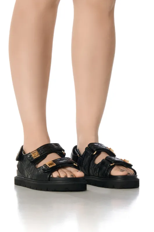 AZALEA WANG SANDIE BLACK SANDAL sold by AKIRA
