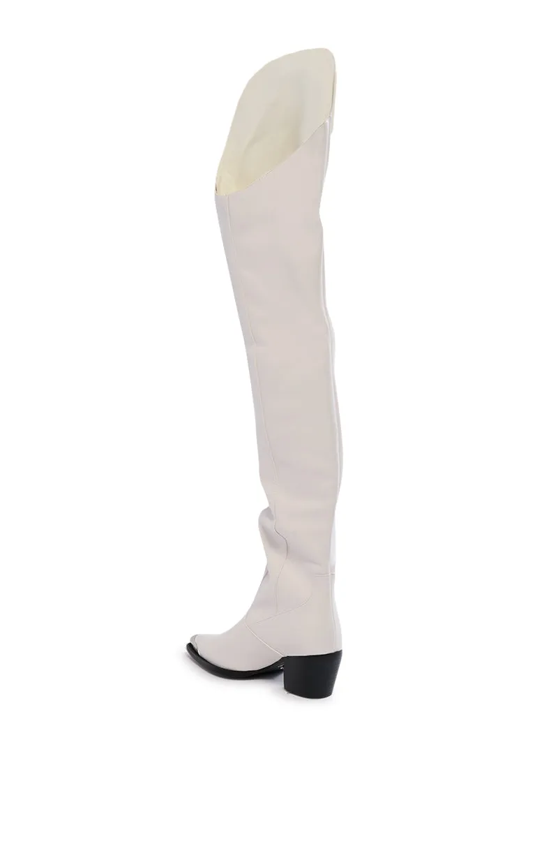AZALEA WANG RIA OVER THE THIGH WESTERN BOOT IN WHITE sold by AKIRA product image thumbnail 3