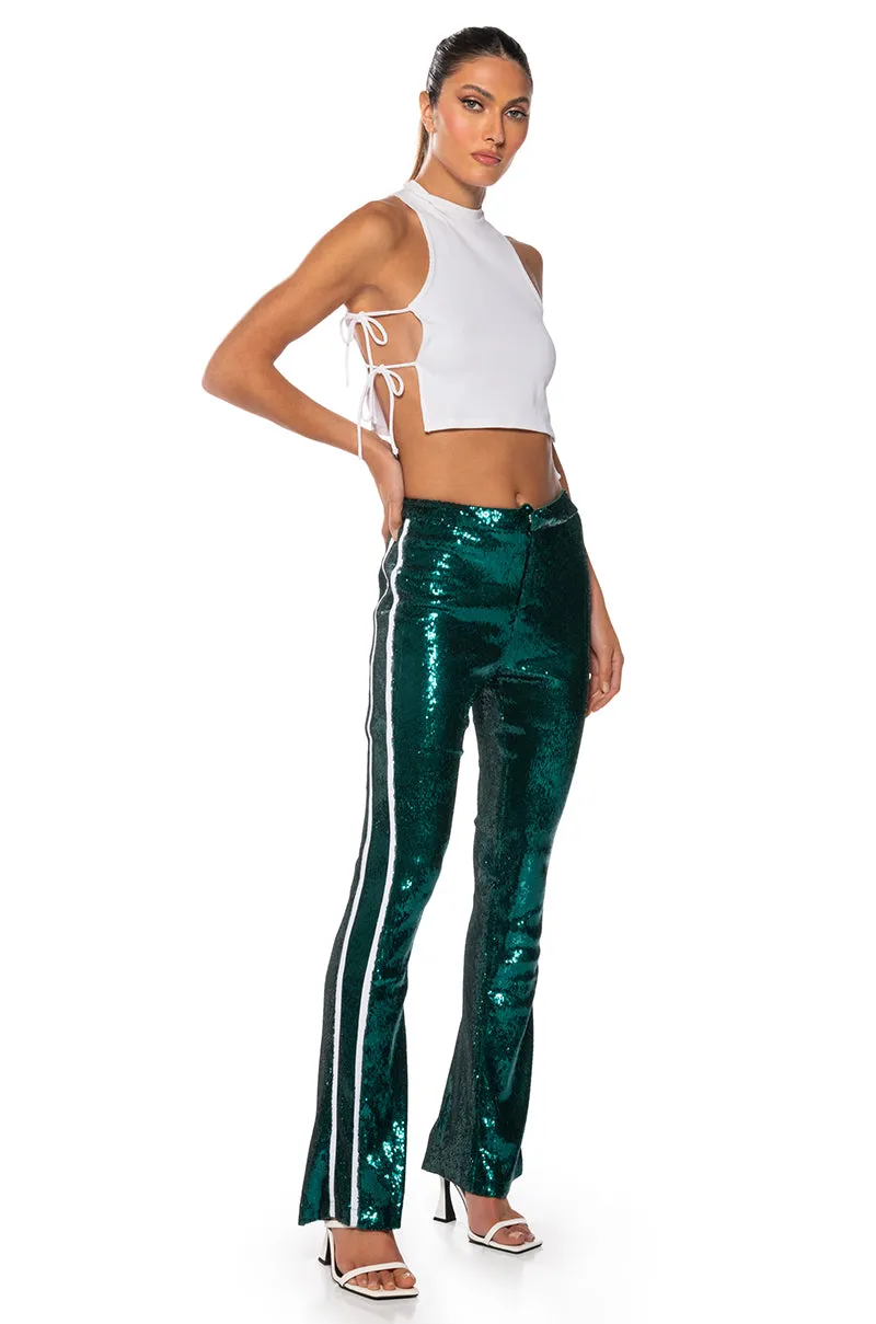 GET DOWN ON IT SEQUIN FLARE TROUSER sold by AKIRA product image thumbnail 5