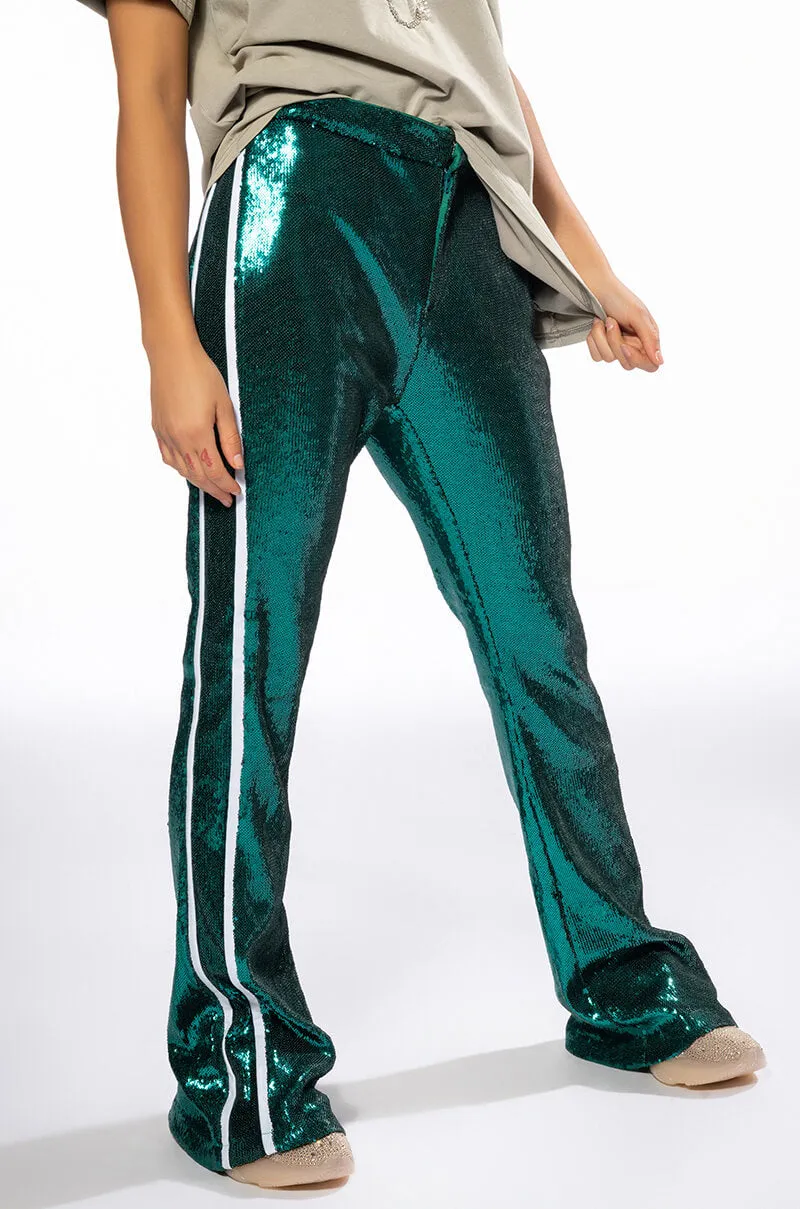 GET DOWN ON IT SEQUIN FLARE TROUSER sold by AKIRA product image thumbnail 2