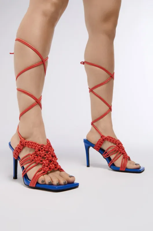 AZALEA WANG CONSTRUCTIVE BLUE COLORBLOCK SANDAL sold by AKIRA