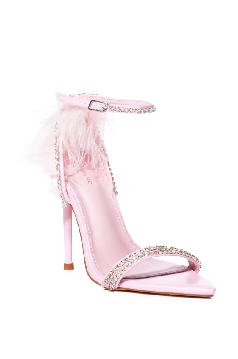 AZALEA WANG ELLA COLOR BLOCKED FEATHER SANDAL IN PINK sold by AKIRA product image thumbnail 3