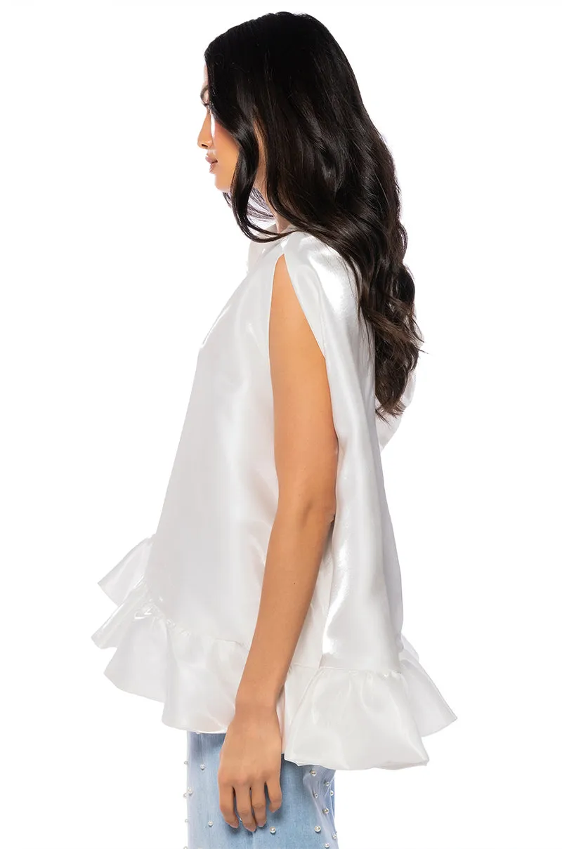 LOOK MY WAY ASYMMETRICAL TOP IN WHITE sold by AKIRA product image thumbnail 4