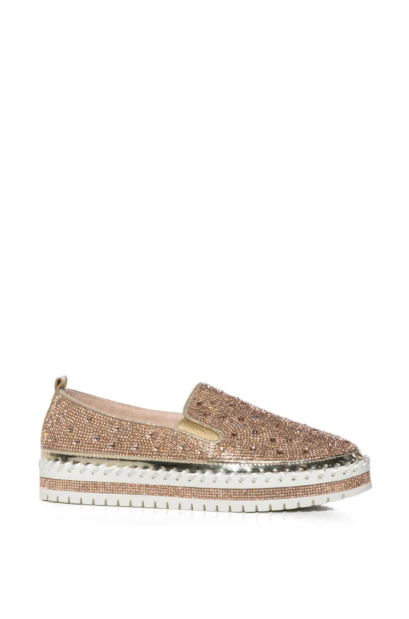 AZALEA WANG BRITTANY ROSE GOLD EMBELLISHED SNEAKER sold by AKIRA product image thumbnail 3