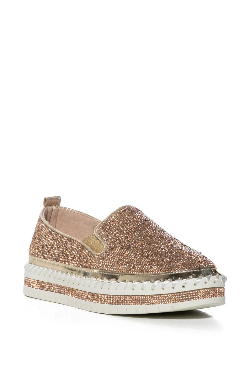 AZALEA WANG BRITTANY ROSE GOLD EMBELLISHED SNEAKER sold by AKIRA product image thumbnail 4