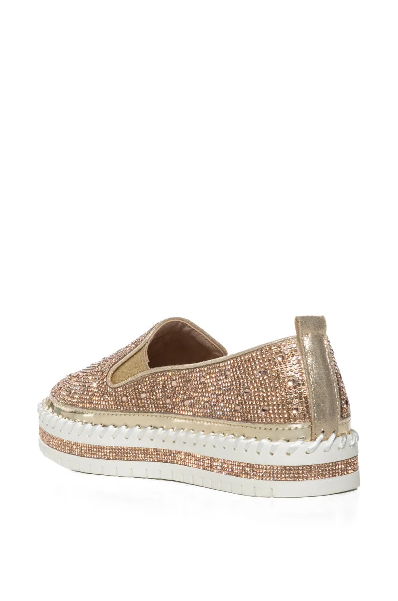AZALEA WANG BRITTANY ROSE GOLD EMBELLISHED SNEAKER sold by AKIRA product image thumbnail 5