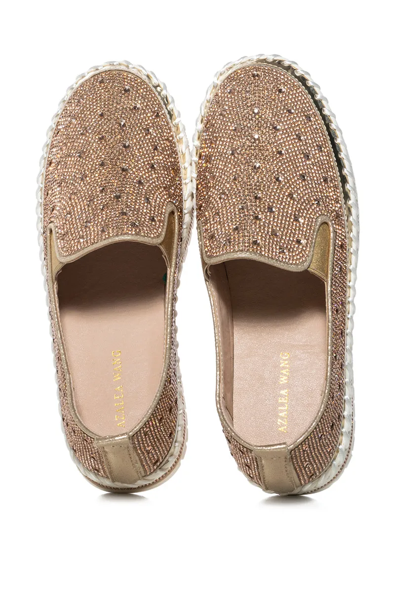 AZALEA WANG BRITTANY ROSE GOLD EMBELLISHED SNEAKER sold by AKIRA product image thumbnail 2