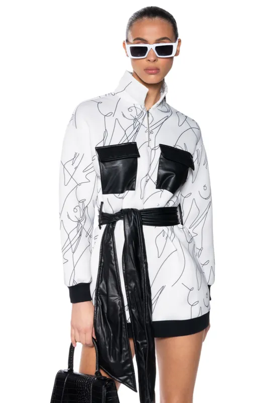 COLOR ME IN TIE FRONT MINI DRESS sold by AKIRA