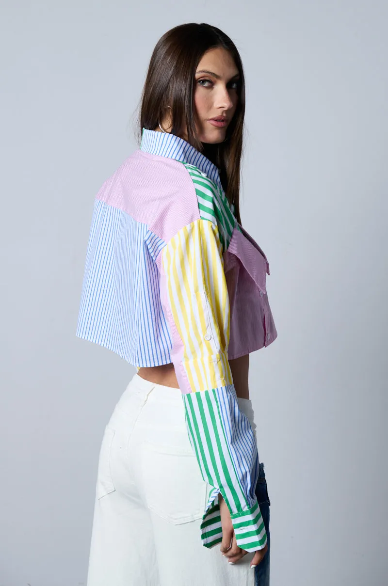 OVER AND OVER CROP BUTTON DOWN BLOUSE sold by AKIRA product image thumbnail 4