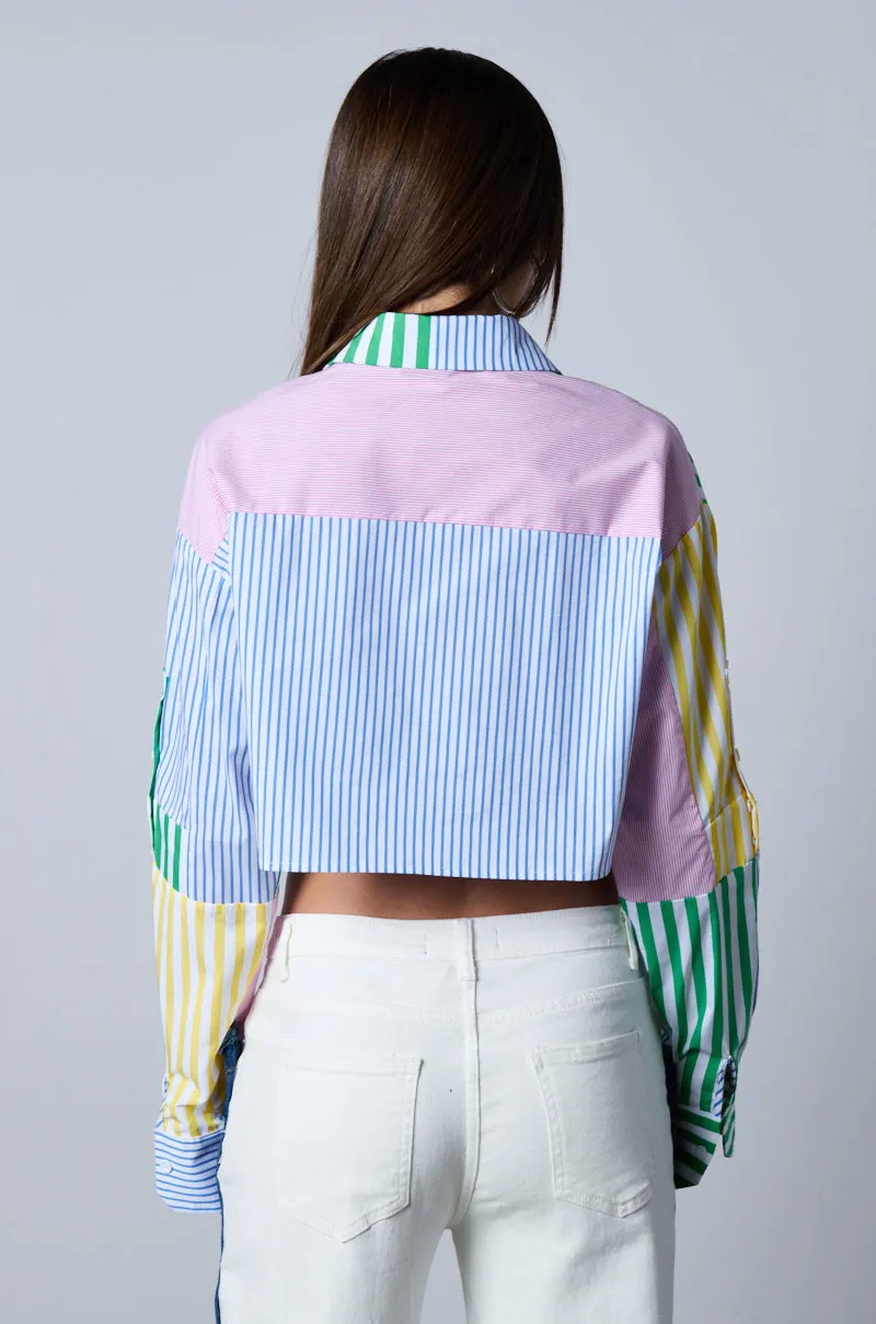 OVER AND OVER CROP BUTTON DOWN BLOUSE sold by AKIRA product image thumbnail 5