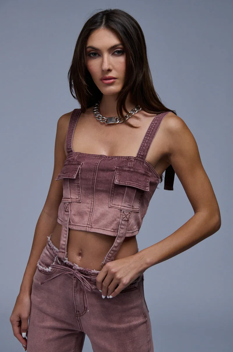 BRAWNWYN OMBRE DENIM TOP sold by AKIRA product image thumbnail 2