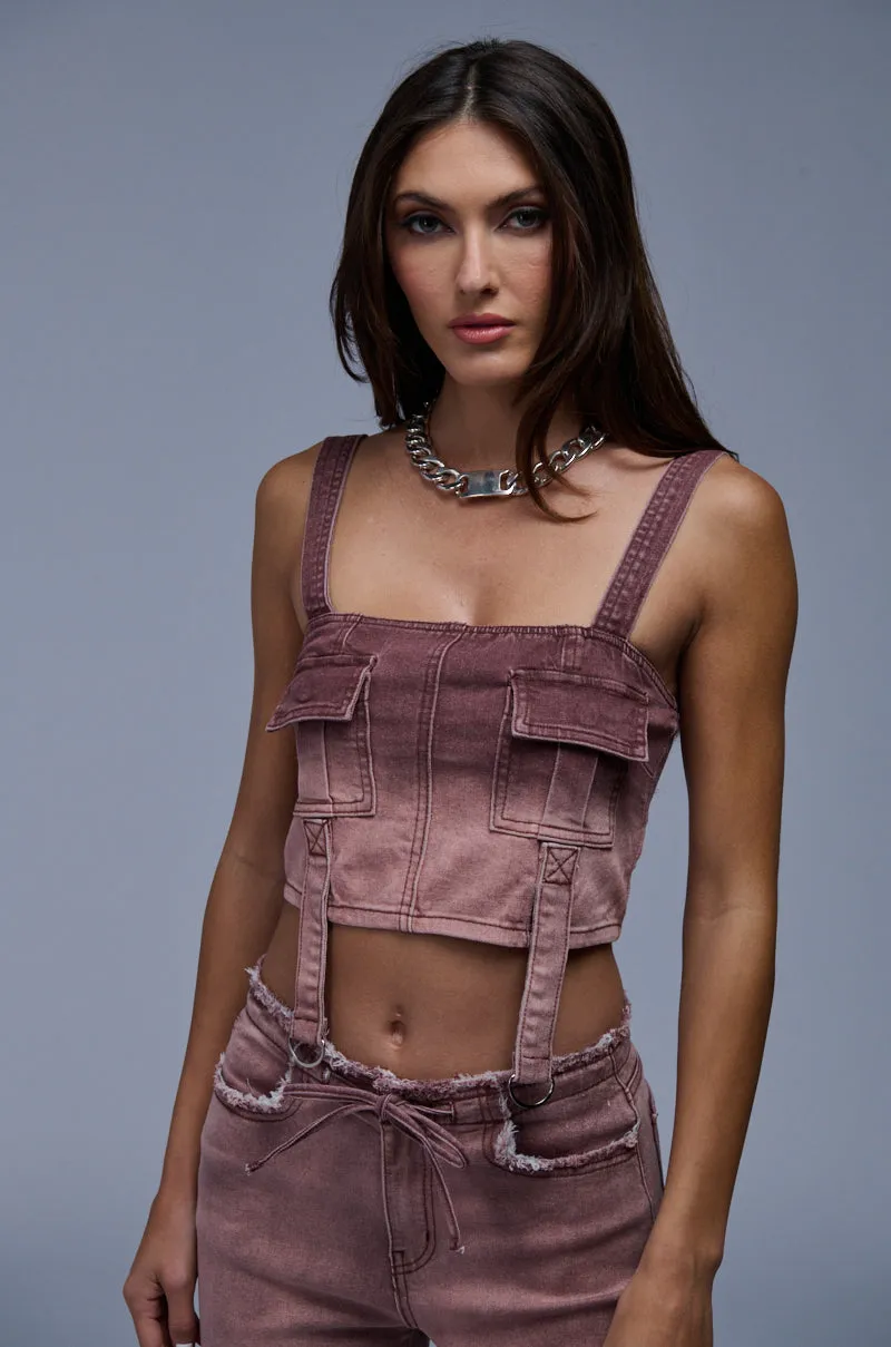 BRAWNWYN OMBRE DENIM TOP sold by AKIRA