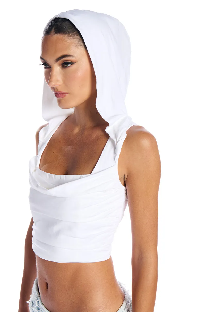 MICAELA HOODED CORSET TOP sold by AKIRA product image thumbnail 3