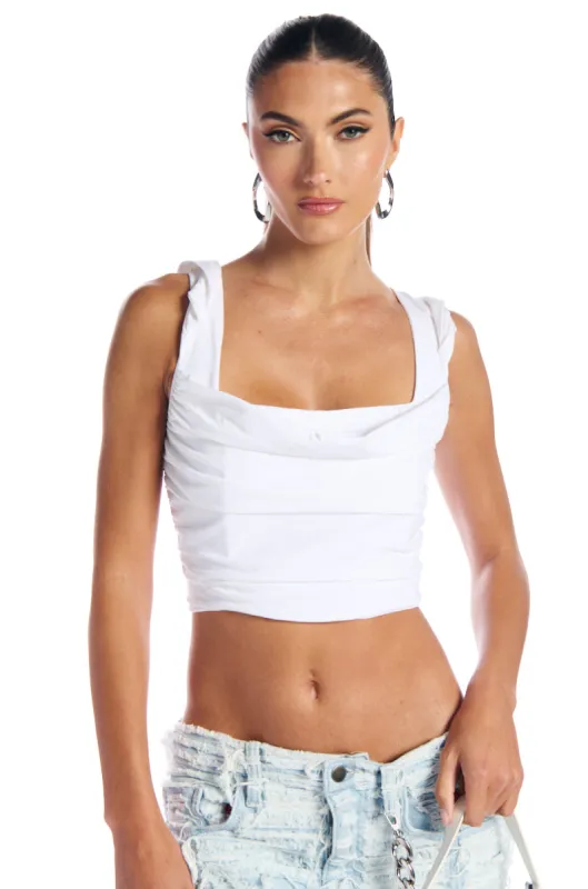 MICAELA HOODED CORSET TOP made by AKIRA