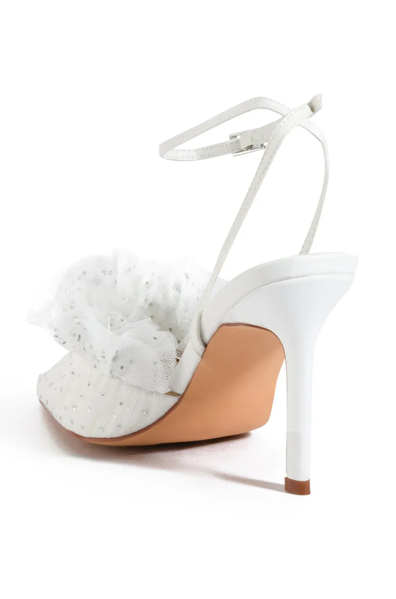 AZALEA WANG HAWAII EMBELLISHED TULLE PUMP IN WHITE sold by AKIRA product image thumbnail 4
