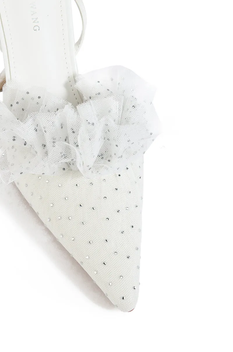 AZALEA WANG HAWAII EMBELLISHED TULLE PUMP IN WHITE sold by AKIRA product image thumbnail 5