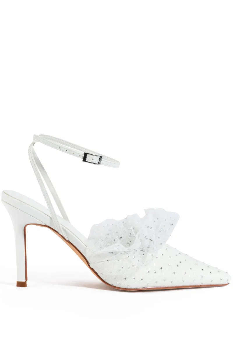 AZALEA WANG HAWAII EMBELLISHED TULLE PUMP IN WHITE sold by AKIRA product image thumbnail 2