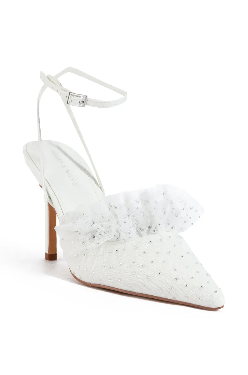 AZALEA WANG HAWAII EMBELLISHED TULLE PUMP IN WHITE sold by AKIRA product image thumbnail 3