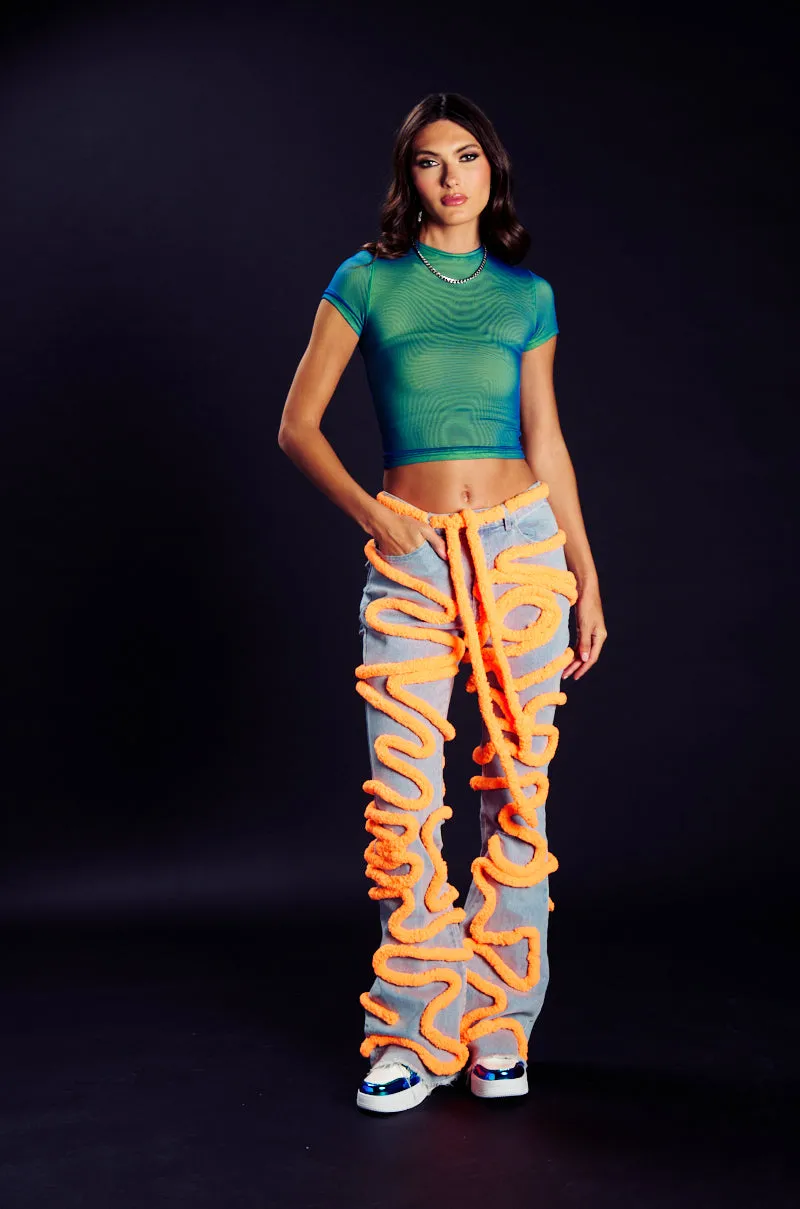 IT GIRL DOUBLE MESH CROPPED TSHIRT IN BLUE sold by AKIRA product image thumbnail 5