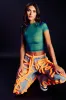 IT GIRL DOUBLE MESH CROPPED TSHIRT IN BLUE sold by AKIRA